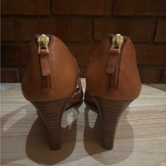 FRANCO SARTO Women's Brown Leather Tandy 2  Wedge Sandals Heels Size 7 - Picture 5 of 9